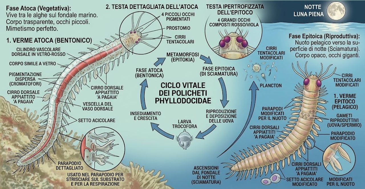 Dai fondali al cielo stellato: la metamorfosi del verme a pagaia